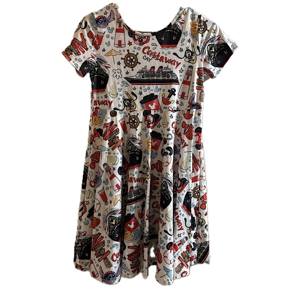 EUC Disney Cruise print Twirl Dress - size 14/16